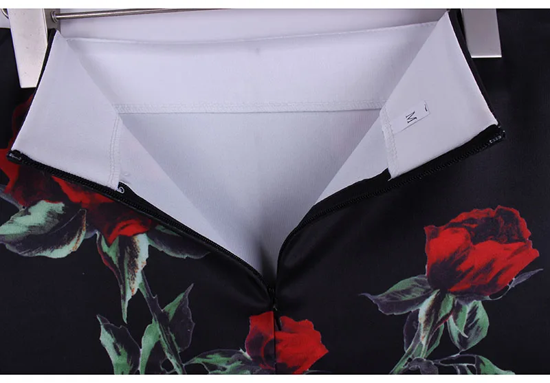 Модные женские юбки-карандаши с цветочным принтом и красными розами, женские юбки-карандаш миди saias, женские юбки с черным низом для девочек, S-4XL юбки
