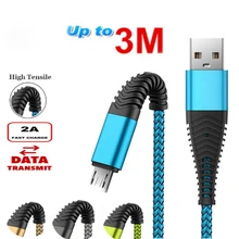 1 м 2 м 3 м микро USB кабель для быстрой зарядки телефона для samsung S4 S5 S6 S7 Edge для samsung Galaxy A3 A5 A7