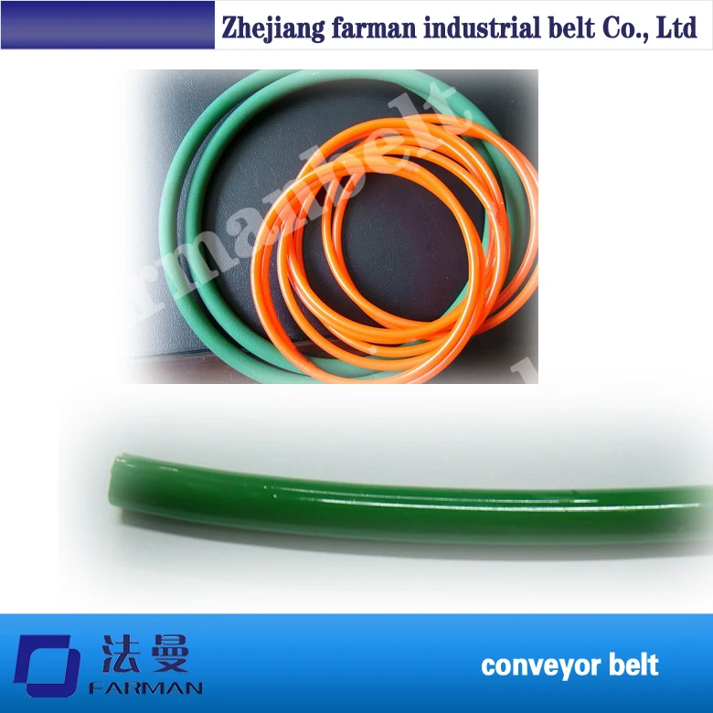 

smooth and rough surface Green Orange Transparent PU/ Polyurethane round belt