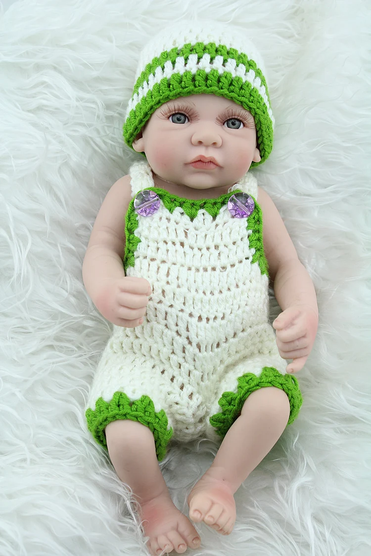 Cute Small 10 Inch Reborn Baby Dolls Full Vinyl Sleeping Girl Doll with