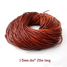 Новинка, 1,5 мм* 20 м/шт, черный, коричневый, кофейный, белый, ожерелье, браслет, Круглый, натуральная коровья кожа, шнур, натуральная кожа