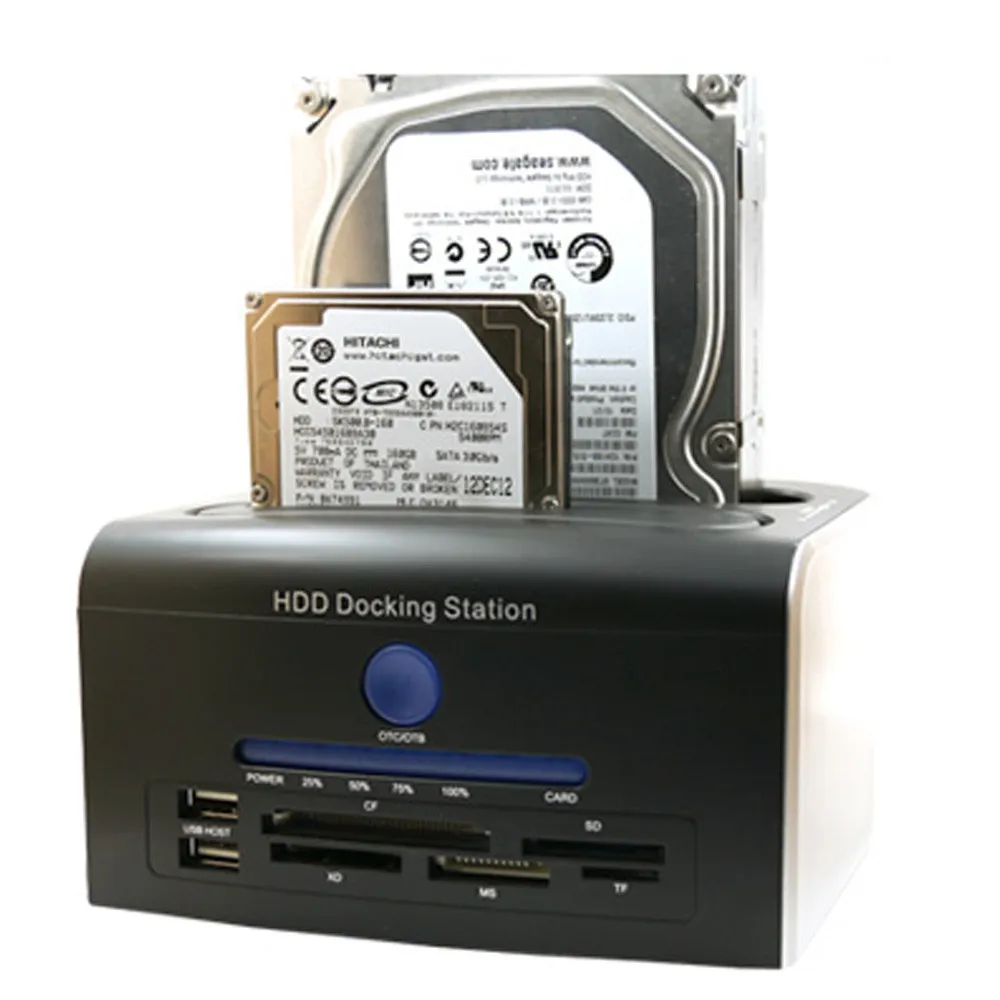 2.5 "3.5 дюйма SATA HDD жесткий диск Док-станция USB3.0 + Clone ОТБ/OTC card reader