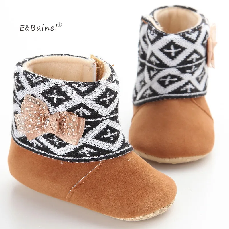 E&Bainel Baby Boots Winter Child Snow Boots Fur Children Warm Infant