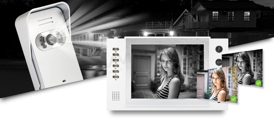 HOMSECUR " Проводной Свободные Руки Видеодомофон Система Вызова+ Белый монитор TC021-S+ TM801R-W