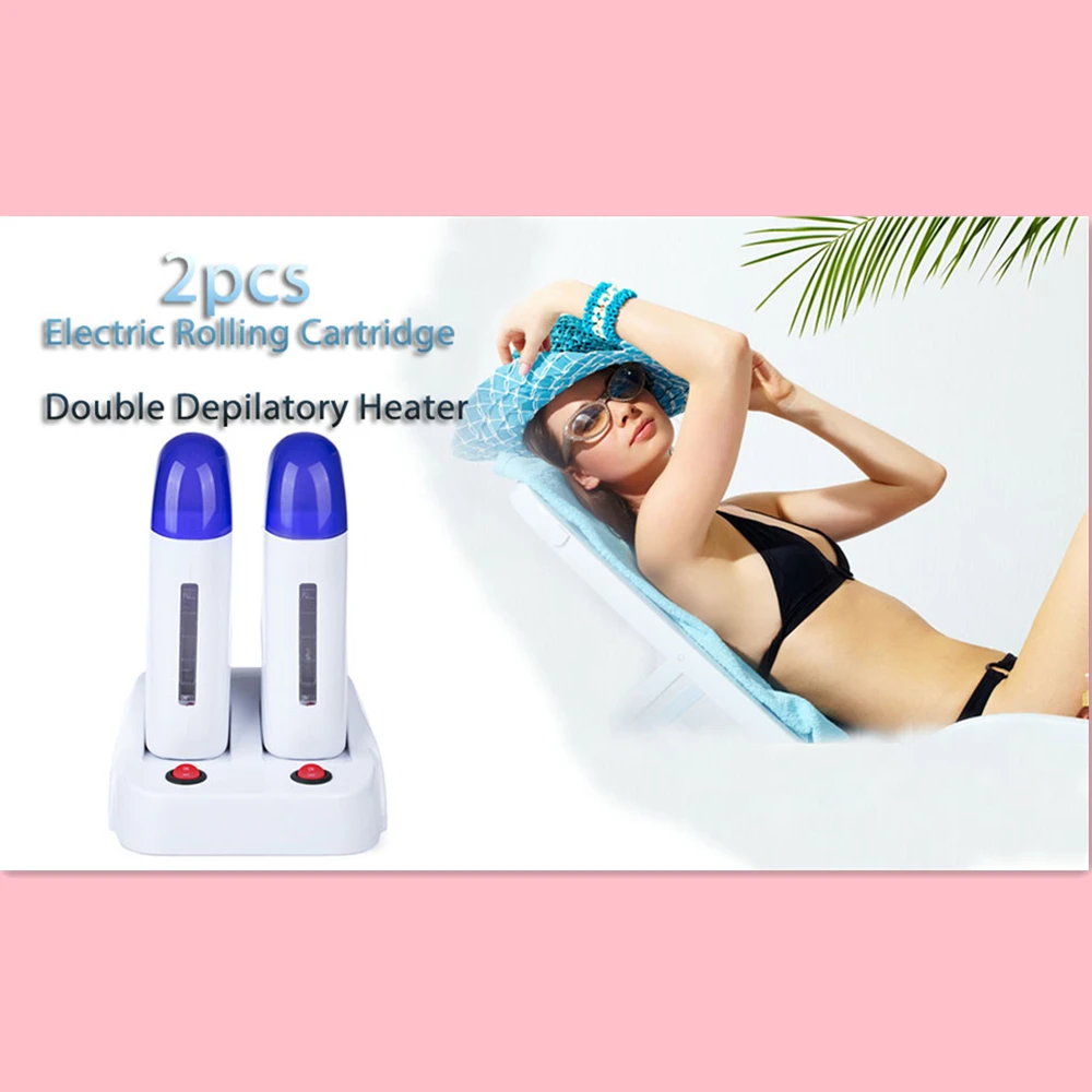 2pcs EU PLUG Electric Rolling Cartridge Double Depilatory Heater AC