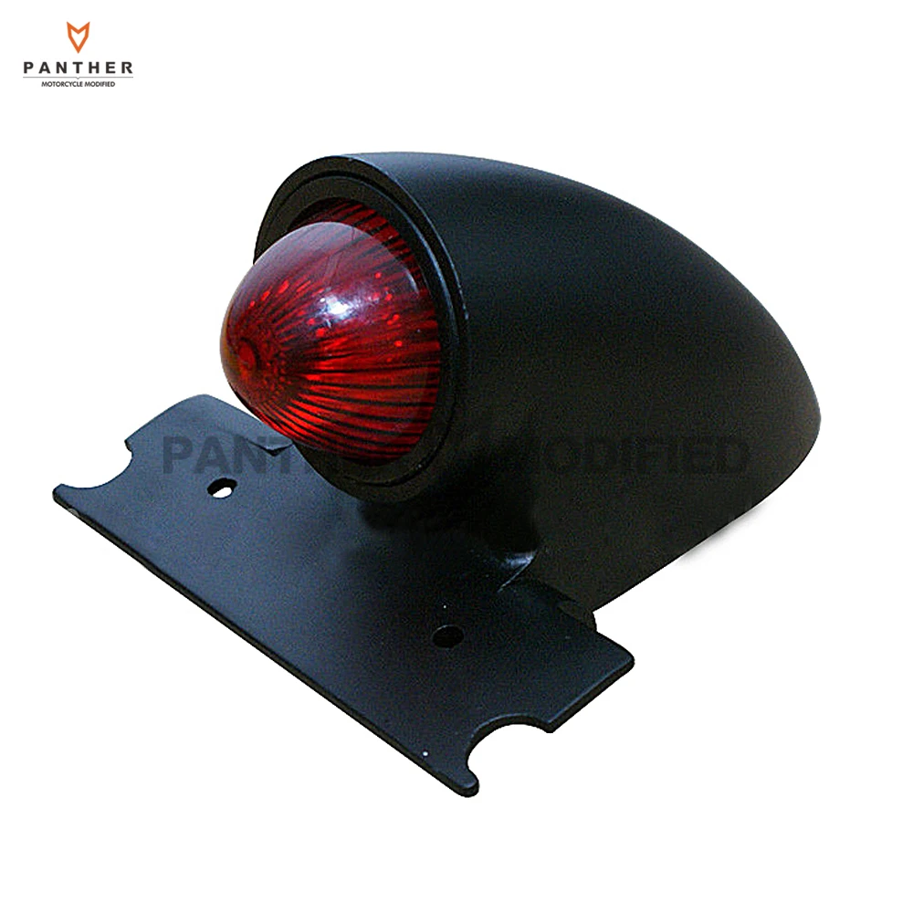 

Black Sparto Retro Style Motorcycle Tail Brake Light Moto Rear Lamp case for Harley Bobber Chopper Custom