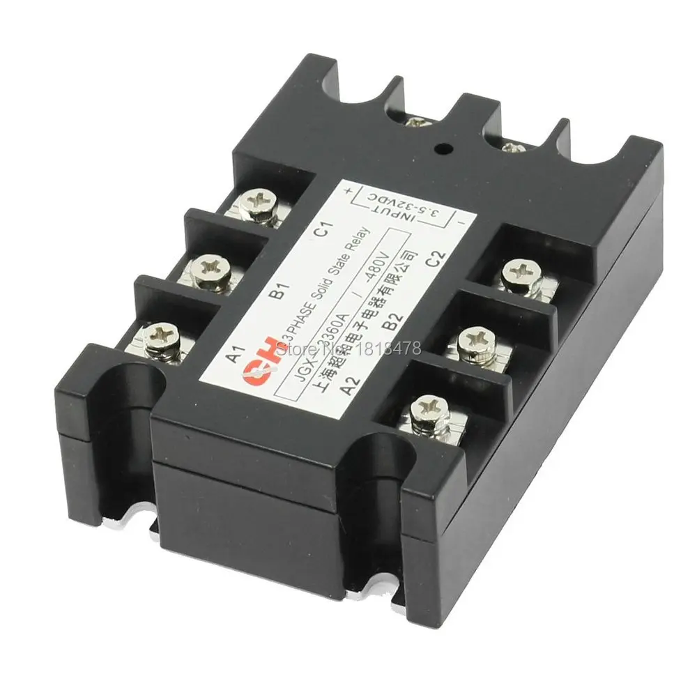 

JGX-3360 3.5-32VDC Input 480VAC 60A Output DC/AC Three Phase SSR Solid State Relay