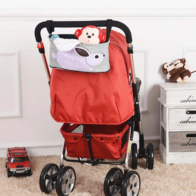 Baby Stroller Bag Cute Carriage Animal Storage Nappy Water Bottle Cup