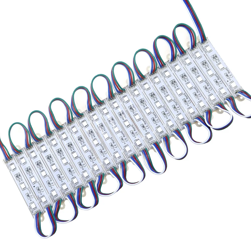 

20pcs 60Leds RGB 5050 LED Module 12V LED Channel letter sign waterproof matrix 91*14*5mm RGB Module colorful pixel led Node JQ