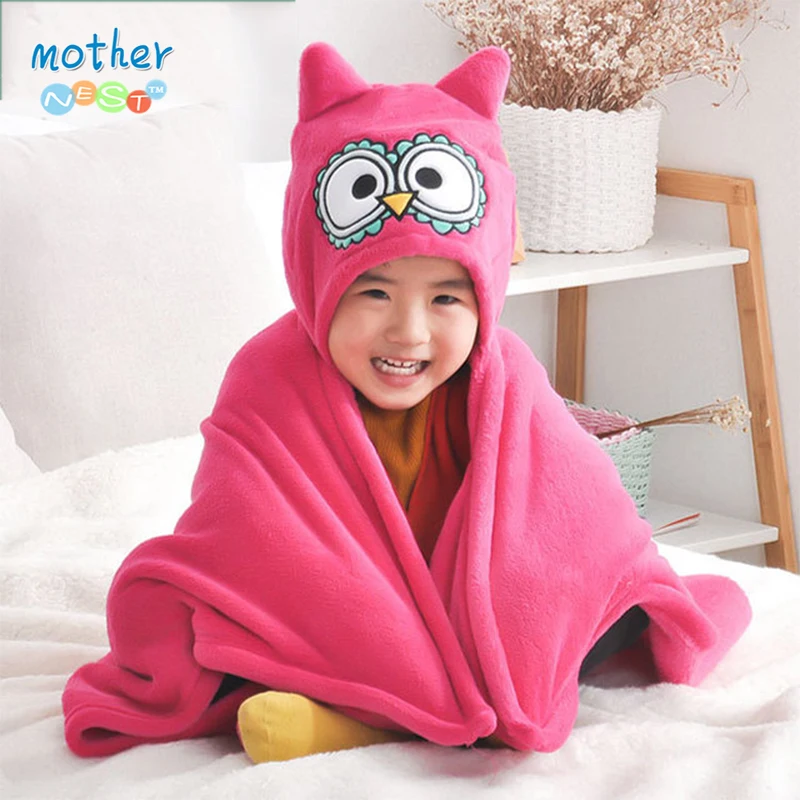 

Mother Nest Baby Hooded Blanket 75x100cm Colar Fleece Kids Toddler Beds 6 Kinds Cartoon Newborn Infant Girls & Boys Bath Towel