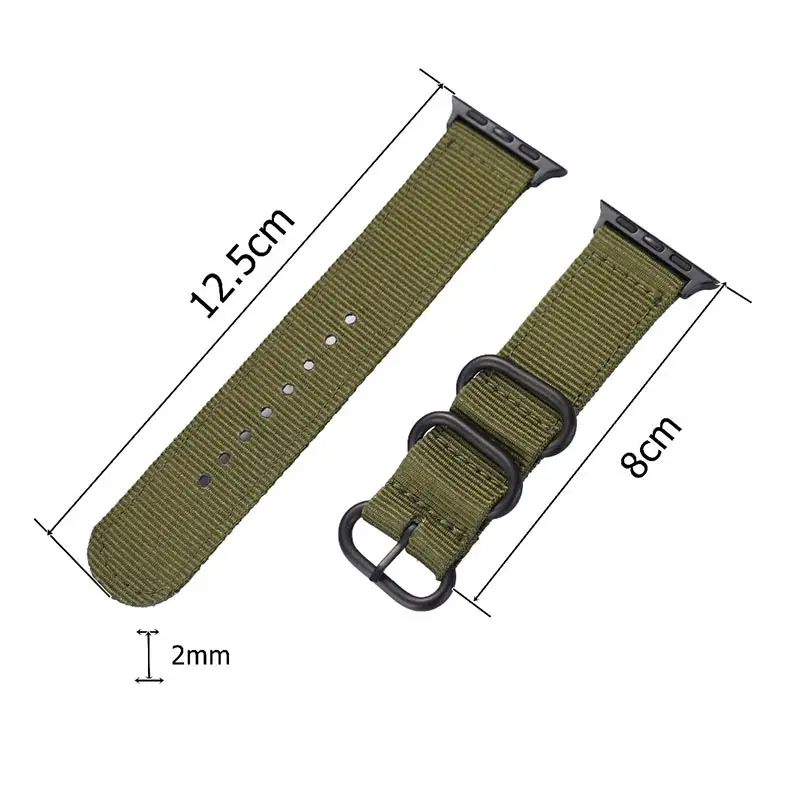  2018 green  Hot sale Nylon strap for Apple Watch Band Series 3/2/1 sport leather bracelet 42mm 38mm strap for iwatch band