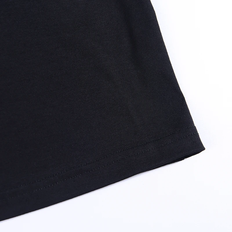 InstaHot/черная свободная футболка Harajuku для женщин, готический панк, рисунок тьма, летняя уличная Футболка с принтом, праздничная футболка на