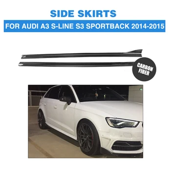 

Carbon Fiber Auto Side Skirts Aprons Chin Kit Guard for Audi A3 S LINE S3 Sportback 4 Door 2014 2015 Car Styling