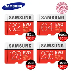 Оригинальный продукт samsung microsd 32 ГБ, 64 ГБ и 128 ГБ 256 ГБ флэш-карты памяти 100 МБ/с. картао де memoria Class 10 UHS-I U3 4 K TF карты