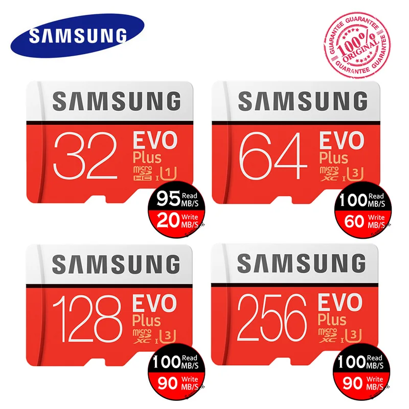 Дешевый Оригинальный продукт samsung microsd 32 ГБ, 64 ГБ и 128 ГБ 256 ГБ флэш карты памяти 100 МБ с. картао де memoria Class 10 UHS I U3 4 K TF карты