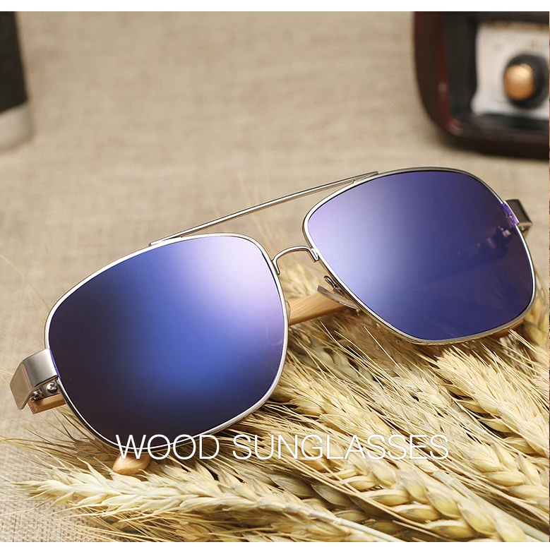 HDCRAFTER крутые брендовые дизайнерские солнцезащитные очки для женщин, бамбуковые ножки, металлическая оправа, солнцезащитные очки для мужчин и женщин, деревянные солнечные очки