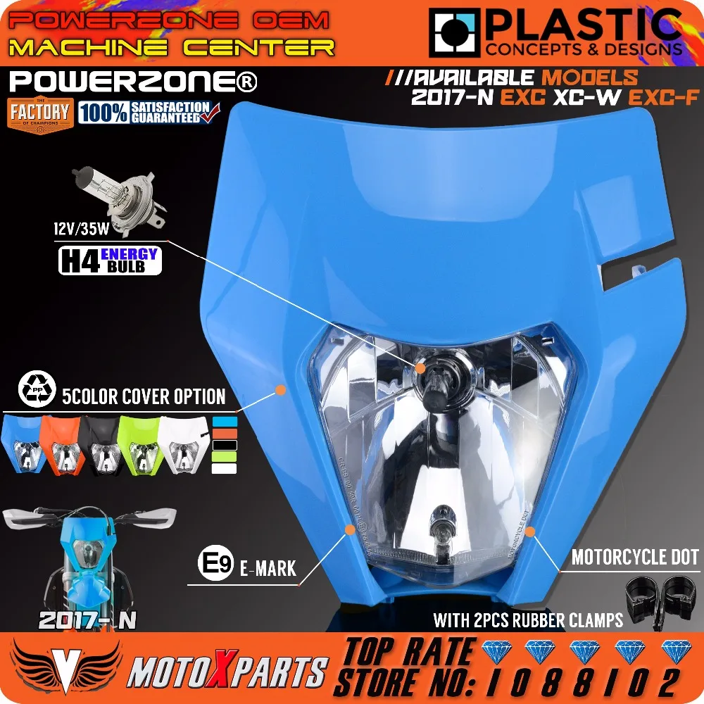 POWERZONE TLD Flu Blue Limited Edition Motorcycle Headlight Headlamp