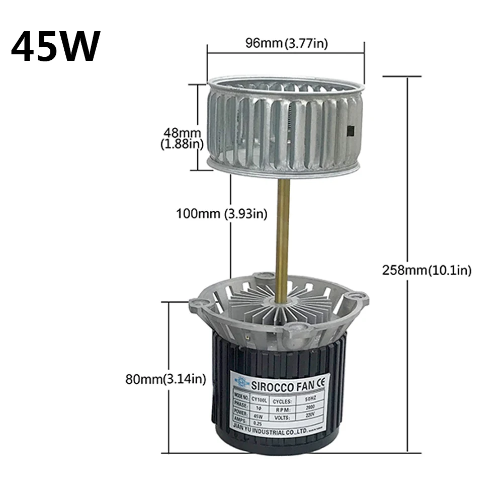 

Drying box reflowoven wave sleder KL-45 220V long axis fan Long shaft High temperature fan motor fan