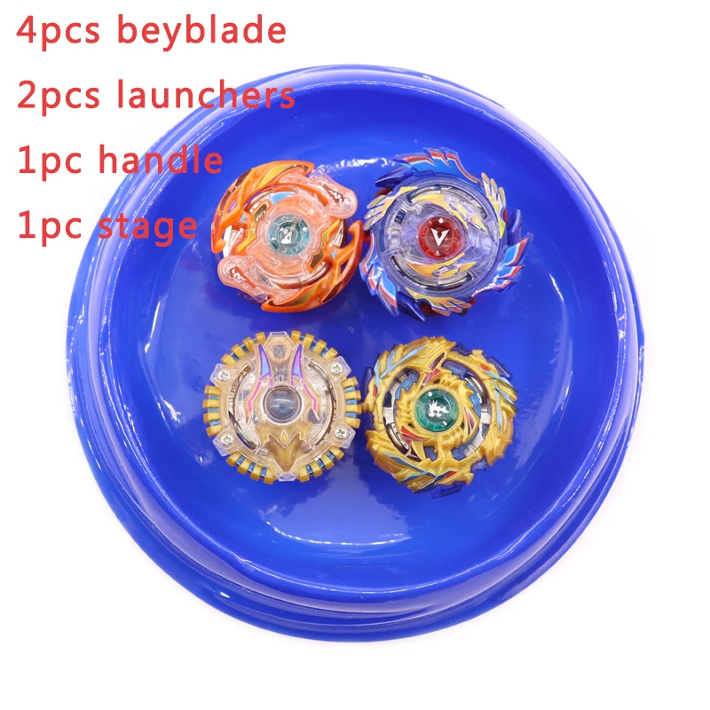 Bey Blade Burst Beyblade Набор 4 Bayblade + 2 Launcher + 1 ручка + 1 сценический металлический фьюжн Rapidity Master Fight редкая игрушка для детей # E