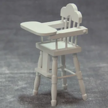 

1:12 Dollhouse mini furniture decoration model toy house white pocket infant chair high chair