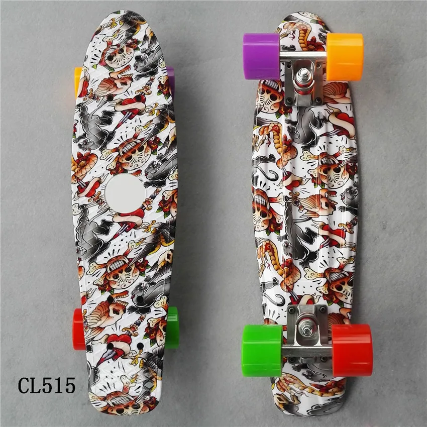 

22" inch Cruiser Skateboard Mini Plastic Skate Board Retro Longboard Outdoor Adult/Children Graphic Galaxy Starry Printed Skate