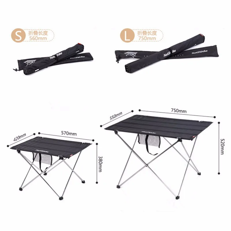 Acampamento ao ar Mesa de Café Mesa de Chá Naturehike Livre Selvagem Jantar Piquenique Viagem Engrossar Oxford Pano Ultra-leve Praia Carry Dobrável 7 High Quality Esporte e Lazer