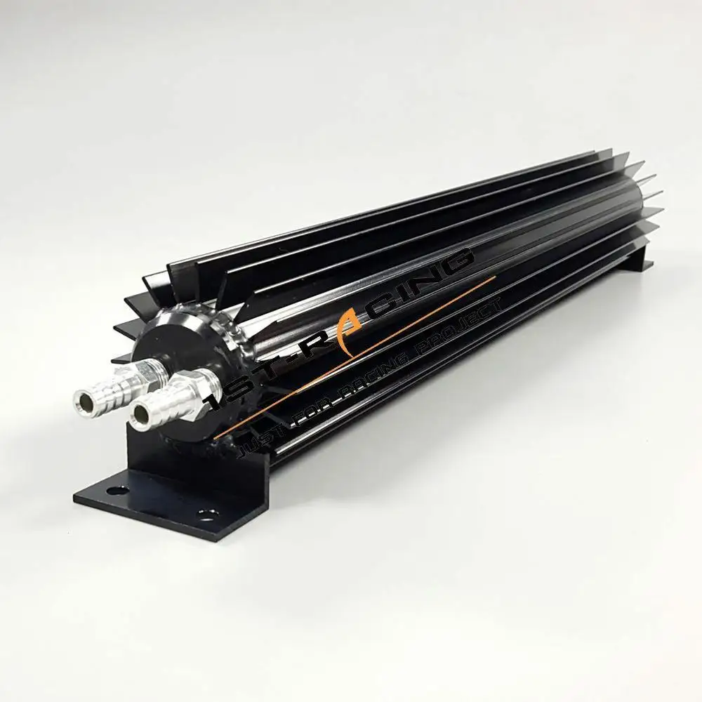 EVIL ENERGY 8 Pass Tube and Fin Transmission Cooler Universal 5/16 Oil Cooler Kit Aluminium Black 