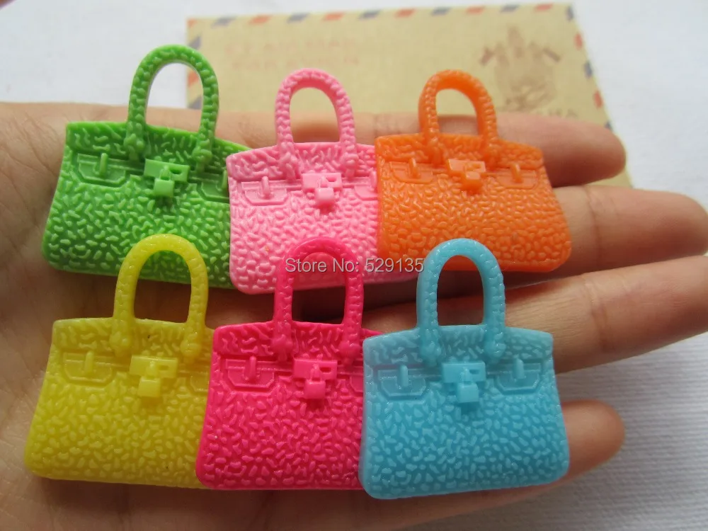 

Free Shipping! Resin Mix Handbag, Resin Flat back Cabochons for crafts making, Phone Decoration, DIY (29*34mm)