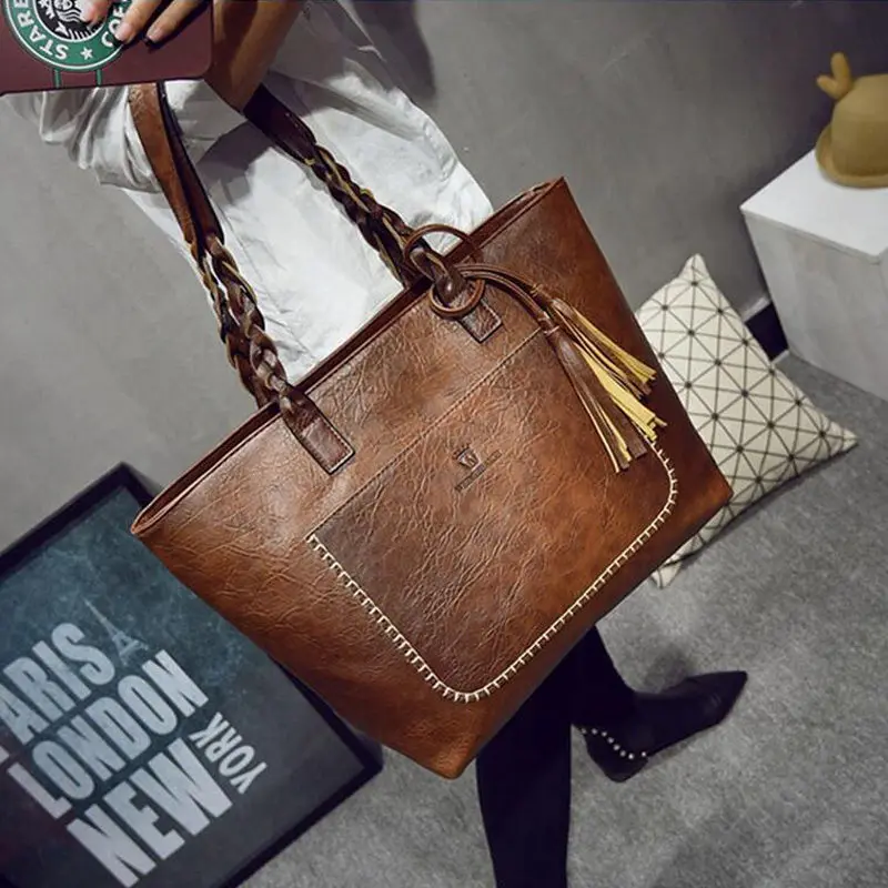 XLY& R, известный бренд, кожаная сумка, Bolsas Mujer, большие винтажные сумки на плечо с кисточками, женская сумка-тоут, кошелек, мешок основной