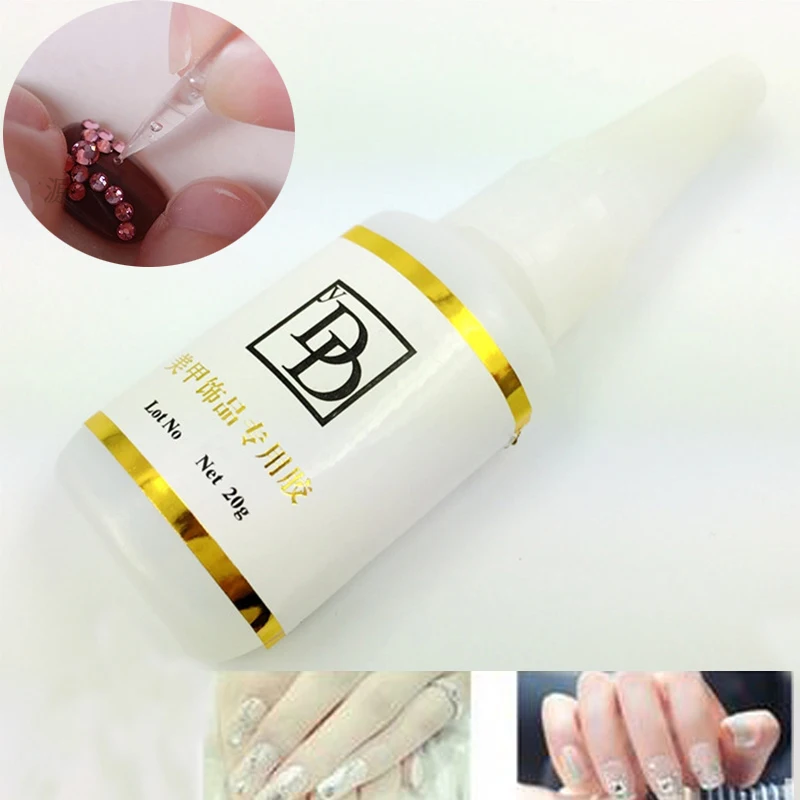 Professional 1 Pcs 20g False Glue Nail Art Tips Glitter Acrylic