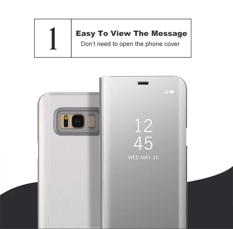 Зеркальный чехол Прозрачный чехол для телефона samsung Galaxy S6 S7 Edge S8 Plus Note 5 Note 8 со смарт-чипом