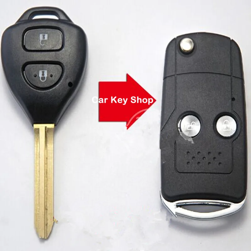 Free shipping 2 Button Modified Flip Remote Key Shell with Blade TOY43 for Toyota Camry Corolla RAV4 key Blanks | Автомобили и