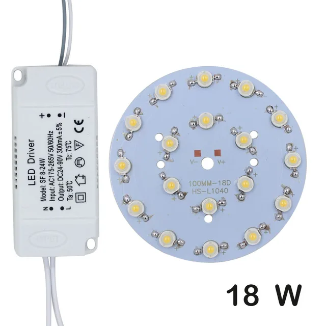 Emitting Color: 18W, Wattage: Green Jammas 1 Set Non-Isolated Driver LED Spot Light Conversion with Segment Control Power Adapter High Power chip lamp Bead LED Bulb 