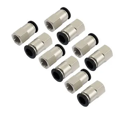 

10 Pcs 1/4" PT Female Thread 10mm Push In Joint Pneumatic Quick Fittings Free shipping