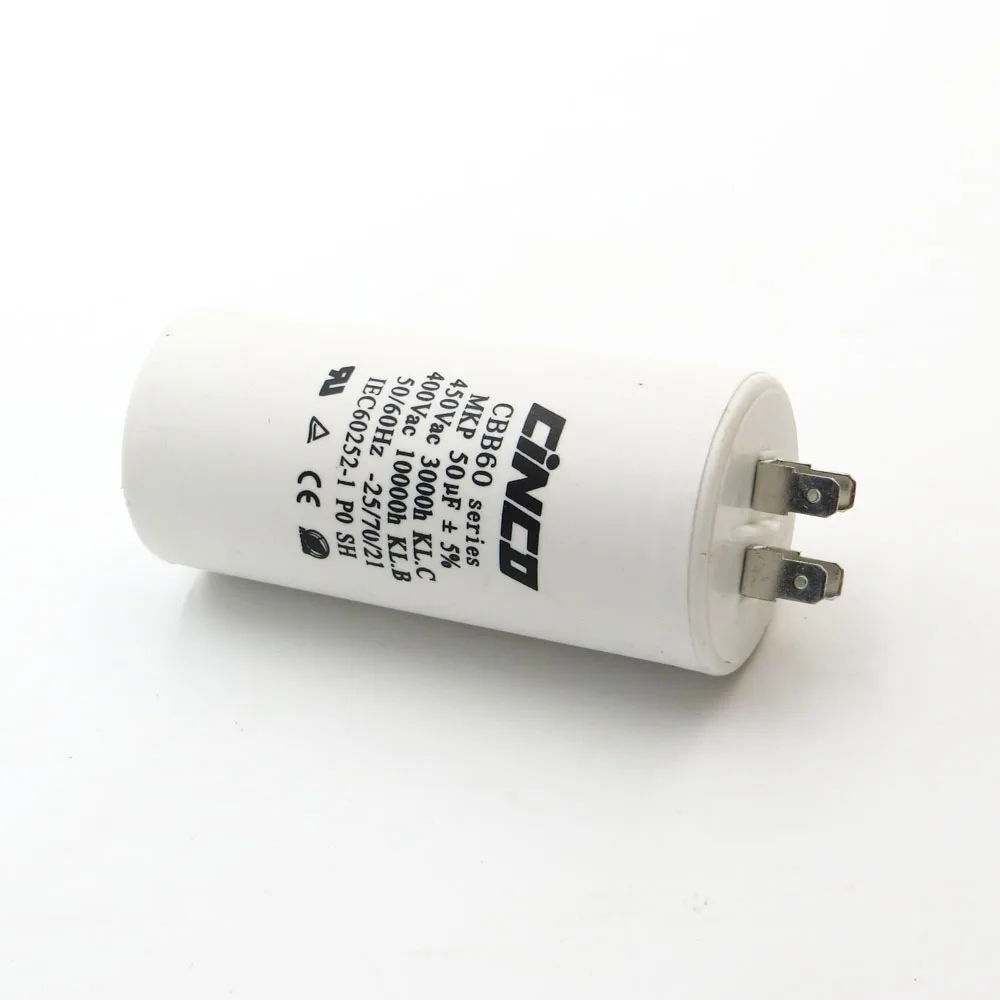 

50 uF 400 450V CBB60 Motor Run Capacitors 4pins SH DB Polypropylene Film Ac Water Pump electrical engine mf mfd mkf Vac Volt