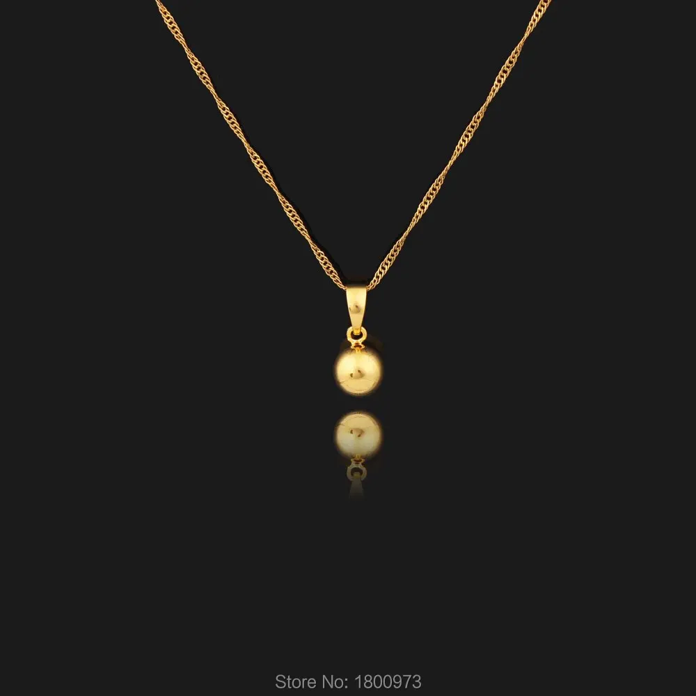 

Gold Color Pendant & Necklace New Gold Ball Pendants Jewelry Outdoor Sporty for Women Girls Best Gift Items Free shipping