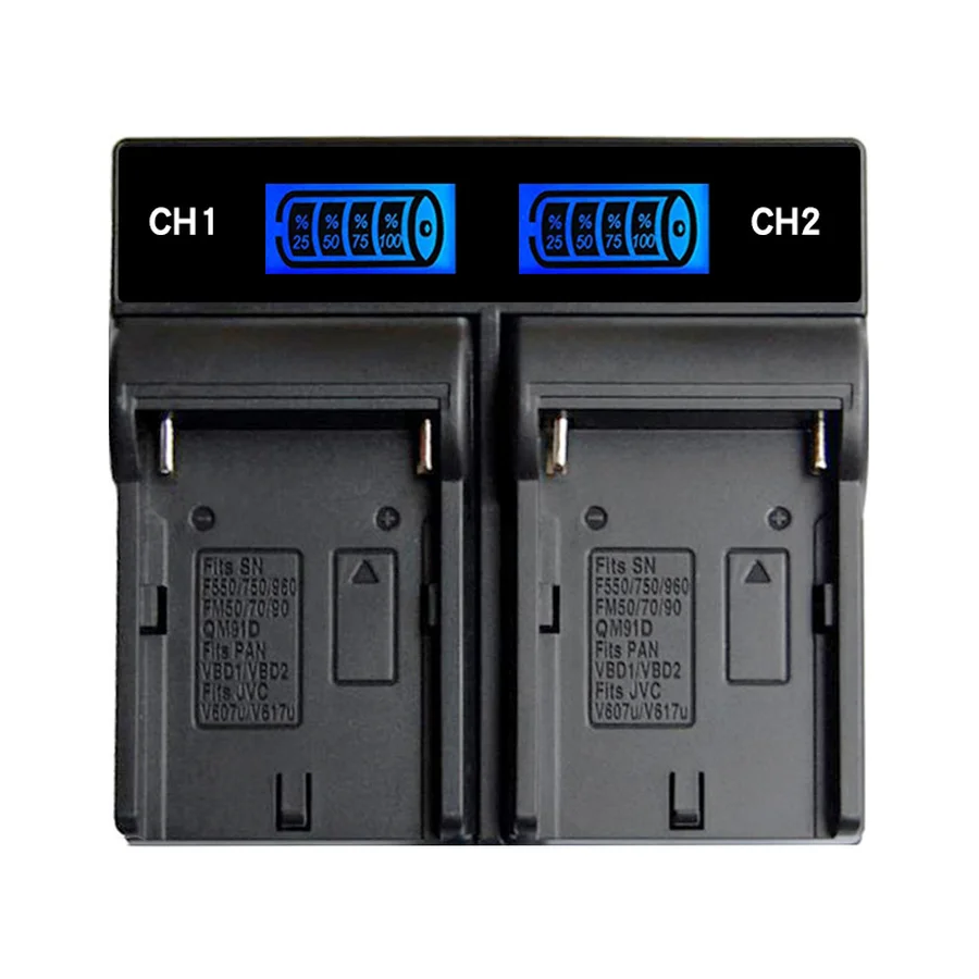 

SANGER NP-F970 Dual Channel Digital Camera Battery Charger LCD Display for Sony NP-F550/F750/F950/F960 NP-FM50/FM500H/QM71/QM91D
