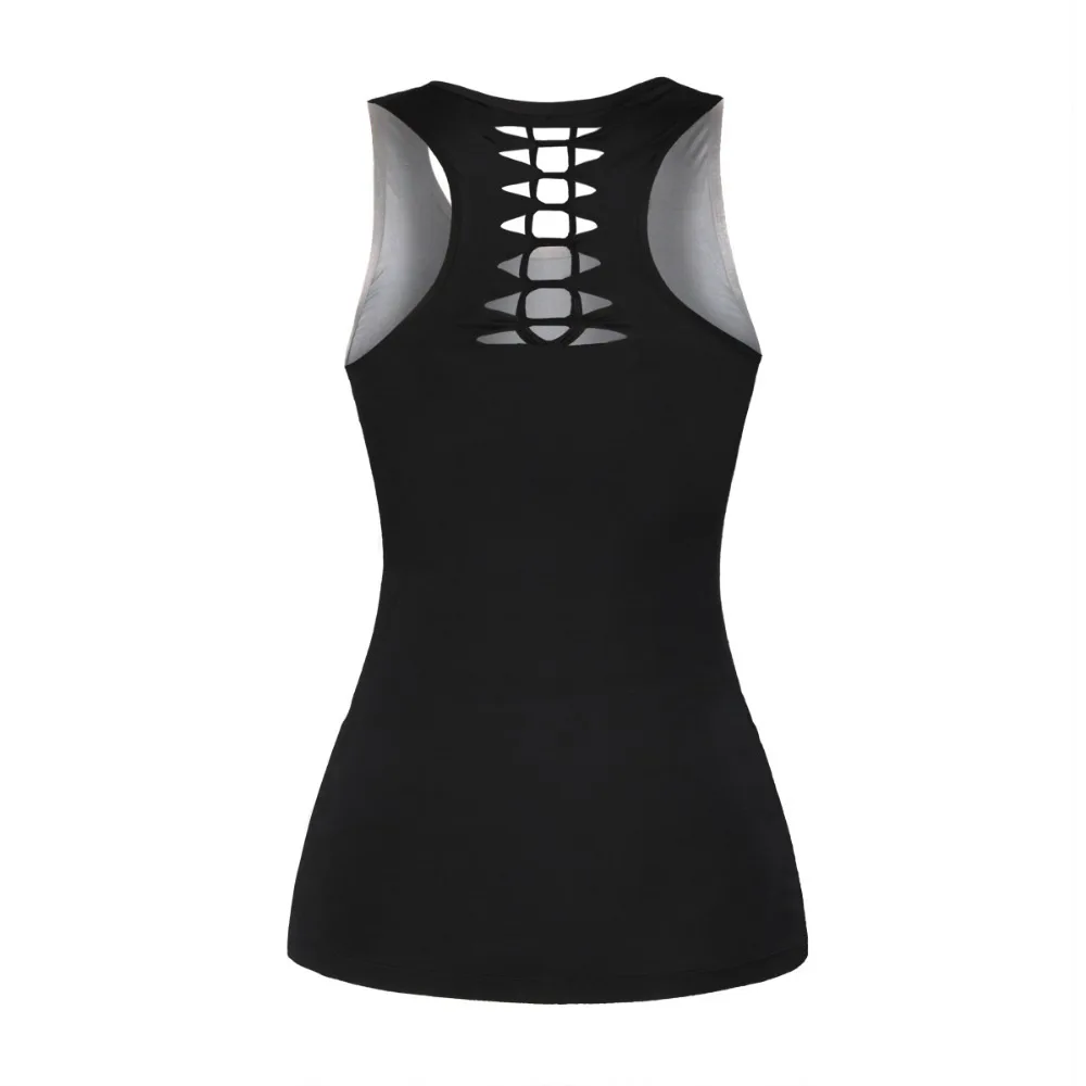 COYOUNG Brand Summer Women Tank Top Sleeveless Back Hollow Out 3D Print Skeleton and Rose Vest Tops Casual Sexy Clothing Tees Tops