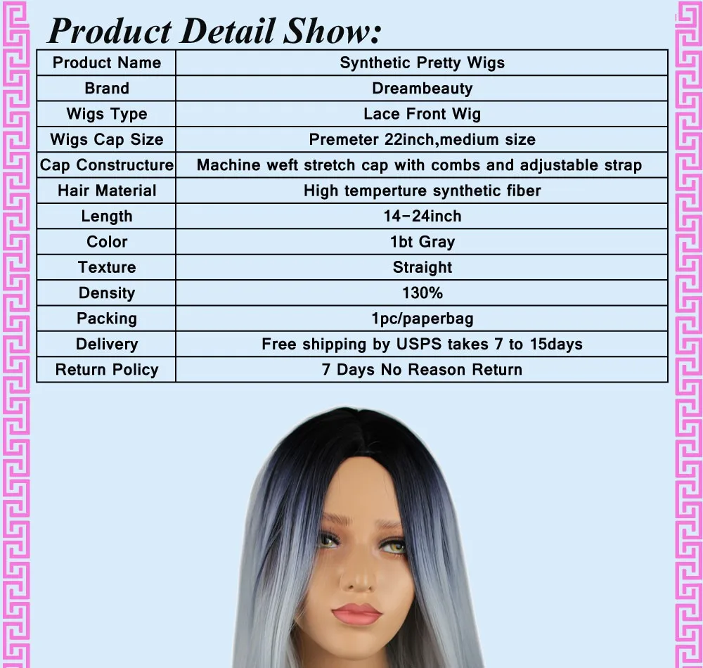 Hohe Qualitat Billige Kunsthaar Lange Gewellte Schwarz Verwurzelt Ombre Silber Grau Mittelscheitel Perucken Fur Schwarze Frauen Wigs For Blacks Wigs For Black Womenblack Root Aliexpress