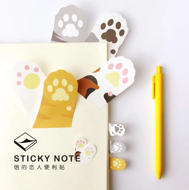 

Cute Meow Cat Paw Memo Notepad Notebook Memo Pad Self-Adhesive Sticky Notes Bookmark Promotional Gift Stationery