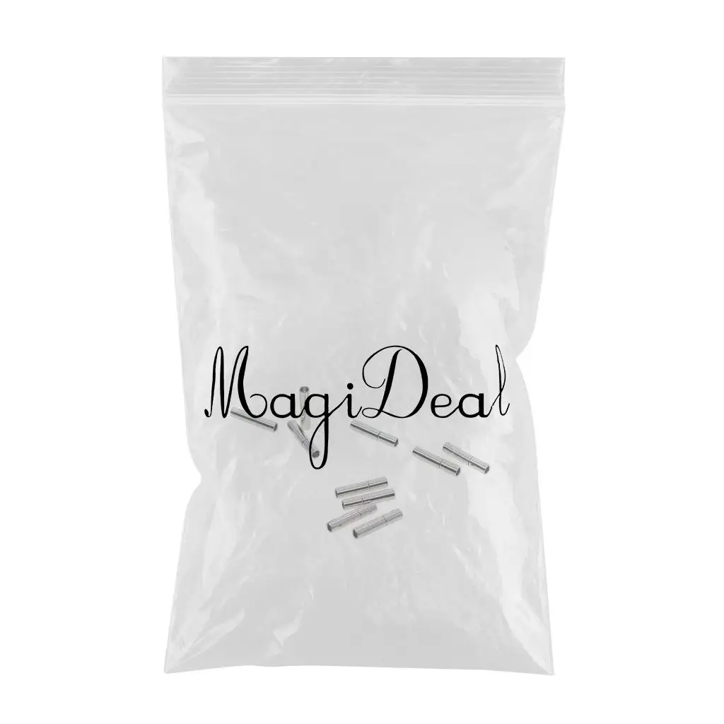 10 Sets Cylinder Bayonet Push Clasps Brass Leather Ends for 2mm Round Cord Glue in Buckle Mating Connectors Magnetic Clasps