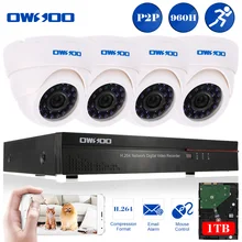 OWSOO 8CH 960 H/D1 DVR CCTV системы комплект 4 шт. 800TVL безопасности Камера 1 ТБ HDD Ночное видение Камера 4* 60ft кабель 8CH P2P видео комплект для звукозаписи