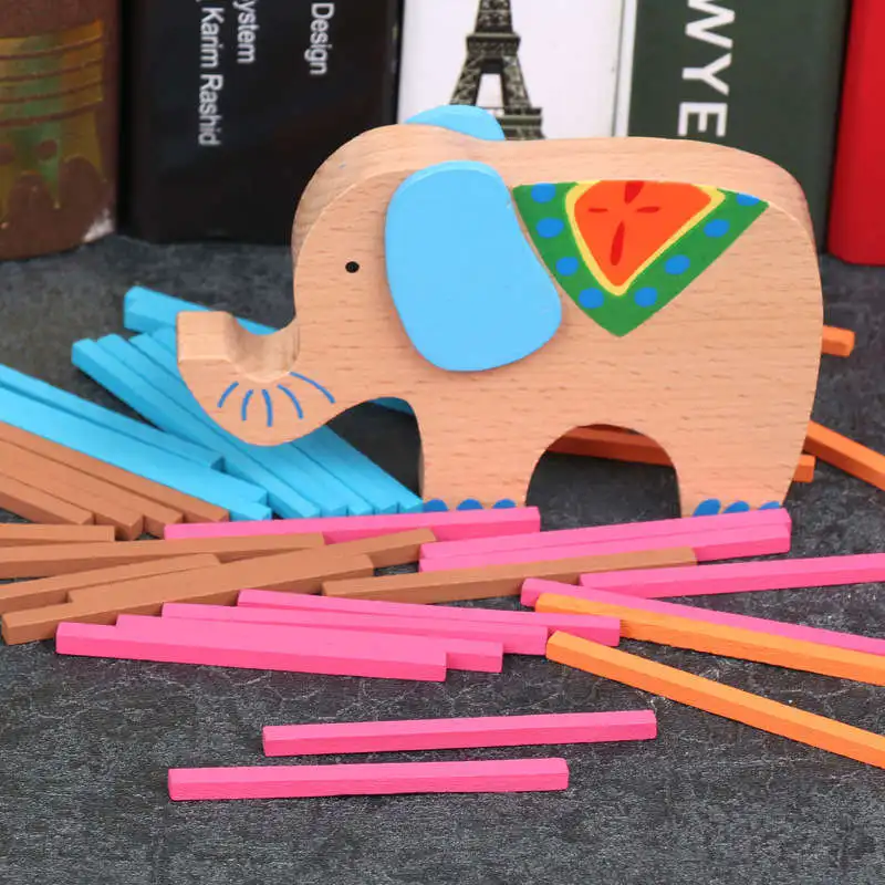 Слон/верблюд балансировка блоки мультфильм детские развивающие игрушки деревянные верблюд бревне игрушки головоломки игры подарок для детей