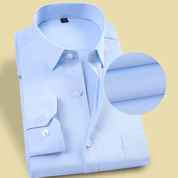 

Pure Color Single-breasted Long-sleeved Shirt Men Business Casual Shirts Slim Design 19 Colors men Shirt