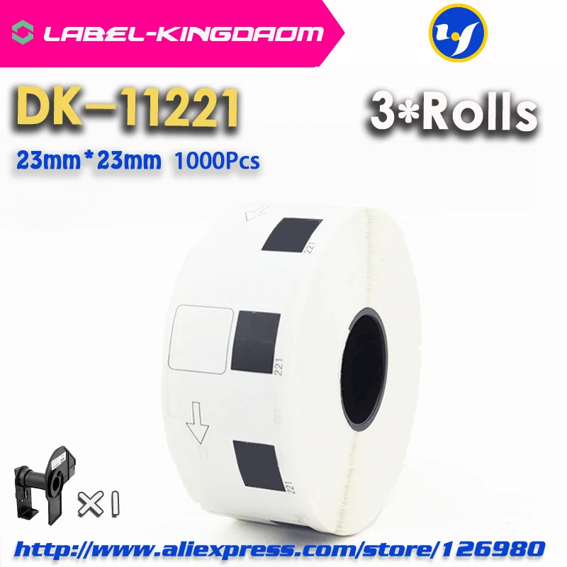 3 рулона совместимые DK-11221 этикеткой 23 мм * 1000 шт. совместимы с принтером Brother Label