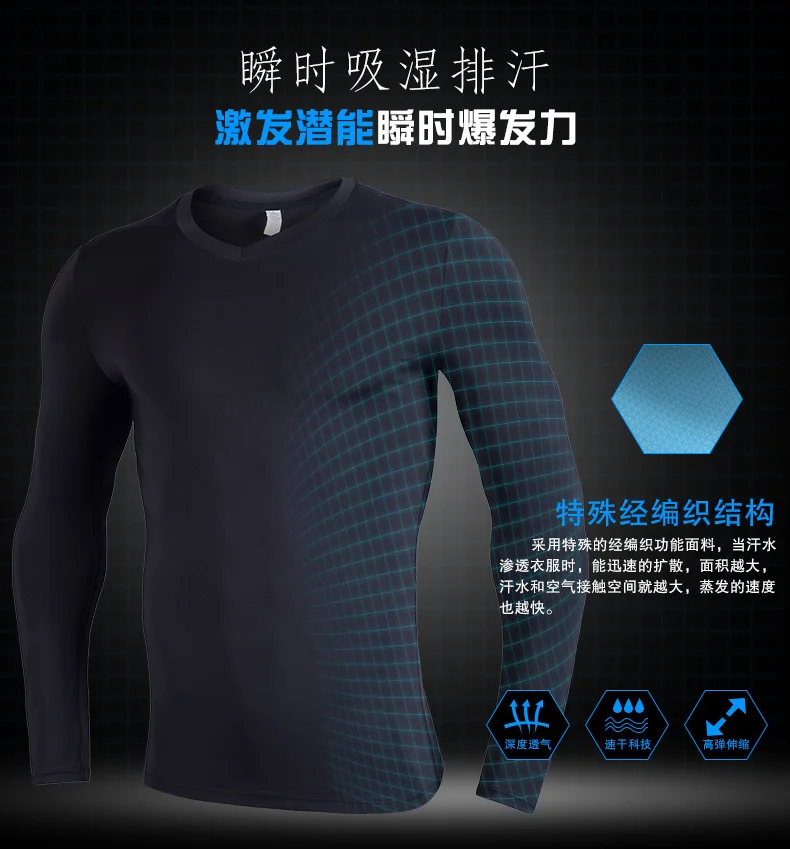 MMA Kit rashguard Male Man Compression Sports Suit Quick drying Perspiration Fitness Training Sportswear Jogging Running Clothes (3)