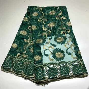 

African lace fabric High Quality Latest African Frence Net lace with STONES Fabric for Nigerian for Wedding Dresses 2L2-71