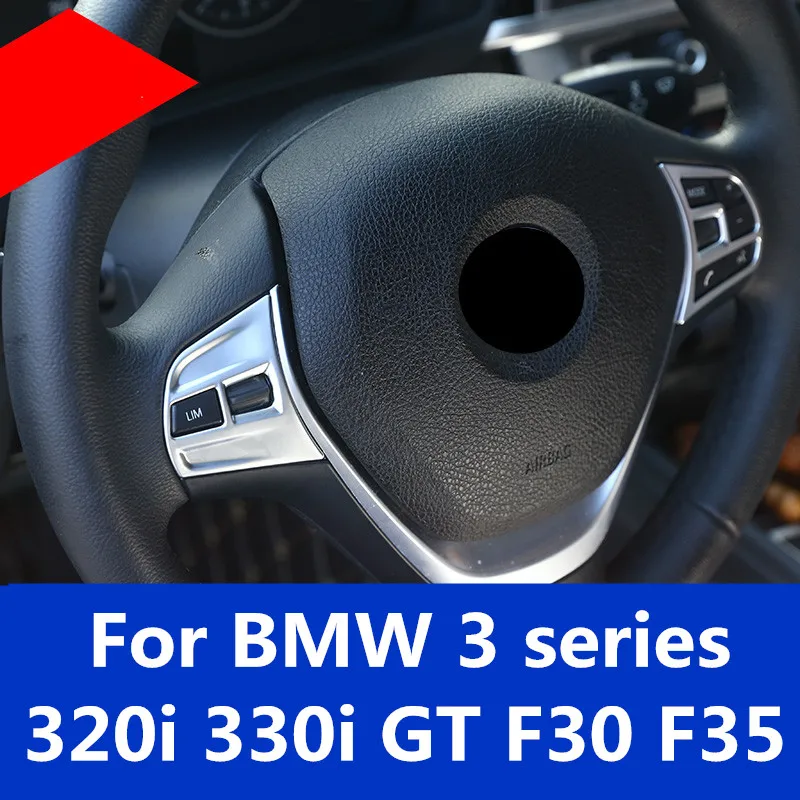 For BMW 3 series 320i 330i GT F30 F35 Car Steering Wheel Button Decorative Trim Cover sequin accessories decorative frame | Автомобили и