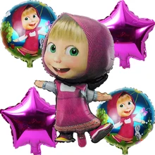 5 pieces Aluminum Foil Balloon mashas & Bear Air Balloon For Baby Birthday Party Decoration Helium Ballon Baby Toys Globos