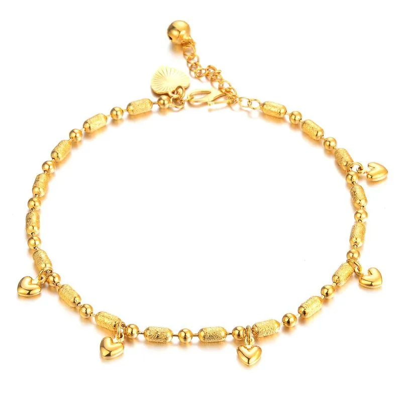 

Delicate Classic Foot Chain Yellow Heart Shaped Pendant Ankle for Women Girl